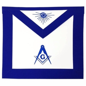 Past Master Blue Lodge Apron White Royal Blue <b>Silver</b> Embroidery Masonic Regalia Lodge Apron Wholesale Supplier - Product Image 1