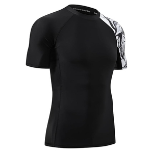 Men Rash Guard <b>Compression</b> T <b>Shirt</b> Short Sleeve Swim <b>Shirt</b> UV Protection Quick Dry Wholesale Manufacturer - Product Image 3