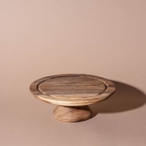 Best Seller Marble and Wood Cake Stand Pedestal Tray for Kitchen Table Serving Desserts Decor Marble and wood cake - Product Image 2