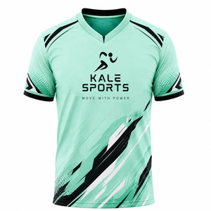 Maillot de football pour homme Kale Sports, col en V, impression sublimée, évacuation de l'humidité, 100% polyester, manches courtes, vêtements pour adultes - Product Image 4