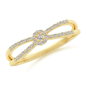 Anillo de Boda de Doble Hilera con Diamantes Cultivados en Laboratorio de Corte Redondo y Detalle Milgrain en Oro de 10K, 14K, 18K y Plata 925, 935 - Product Image 2
