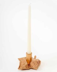 <b>Brass</b> Leaf <b>Candlestick</b> Holder Gold Metal Pillar Candle Stand Heat Resistant Home Decoration - Product Image 1