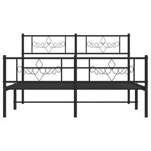 Cadre de lit rectangulaire complet en métal noir avec revêtement en poudre noire - Product Image 4