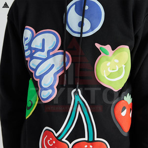 Sudadera con Capucha Acolchada de Algodón con Diseño de Piedras Bordadas, Estilo Tie-Dye y Patrón Liso, para Invierno - Product Image 5