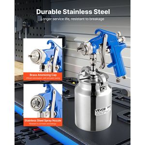 Regolabile 1.8mm ugello ad alta atomizzazione 1000cc vernice aria pistola a spruzzo sifone alimentazione irroratrice per auto mobili casa - Product Image 4