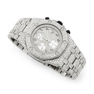 Reloj Iced Out con Moissanita y Diamantes VVS, Estilo Hip Hop de Lujo, Acero Inoxidable, Cuarzo, para Hombre, Correa de 20mm, Esfera de Cristal - Product Image 3
