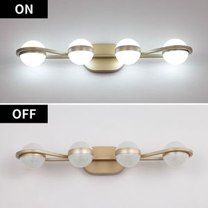 Moderno e minimalista oro 4 lampadine da bagno luce di vanità da parete in tonalità acriliche per illuminazione decorativa specchio di vanità - Product Image 6