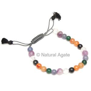 Bracelet en cristal unisexe de meilleur créateur Bracelets en perles de pierres précieuses multicolores Prix de gros Pierre principale en agate pour cadeau - Product Image 2