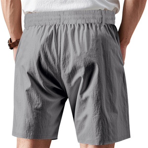 Shorts amples décontractés en lin pour hommes, 5 pouces, respirants et à séchage rapide, pour la plage en été - Product Image 3
