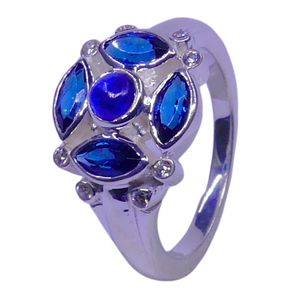Anillo Clásico de Plata de Ley 925 Chapado en Oro con Gemas de Cianita, Topacio de Londres, Topacio Azul y Topacio Blanco para Bodas - Product Image 3