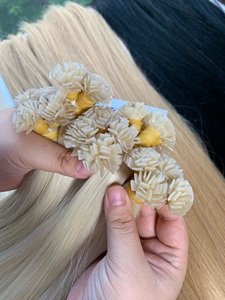 Keratin-Tips Wholesale Luxury Wavy Super Double Drawn 100% Virgin Vietnamese Human Hair Bulk Extensions <b>Bleached</b> All Colors 60cm - Product Image 2