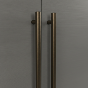 Buffet en bois tressé naturel à 4 portes avec étagère en rotin, meuble de rangement moderne en bois et tissu tressé, pieds ronds - Product Image 5