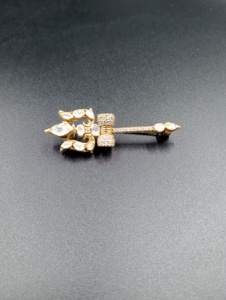 AMAIRA JEWELS Gold Plated Silver Arrow Peacock Design Brooch <b>Pins</b> Crystal Rhinestones Marquise Cut Claw Unisex Fashion Accessory - Product Image 5