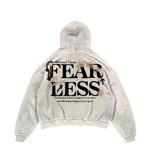 Sudadera con capucha negra para hombre de marca, de algodón French Terry, con estampado de letras y logo frontal, estilo streetwear de otoño, con efecto acid wash. - Product Image 2