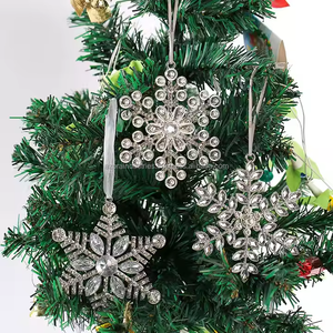 Décoration d'arbre de Noël Noël nouveau strass flocon de neige décoration suspendue de Noël - Product Image 2