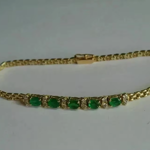 Bracelet tennis classique en moissanite taille brillant ronde 10g, en argent sterling 925 plaqué or, bijoux de luxe pour femme - Product Image 2