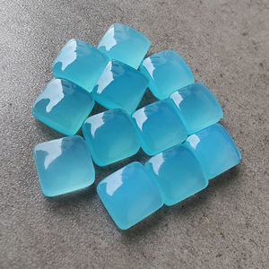 Cabujón Cuadrado de Calcedonia Azul Natural, Gema Briolette Calibrada, Piedra Suelta para Joyería - Product Image 4