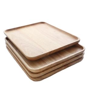 Plateaux de service en bois personnalisés, fournitures d'hôtel et de mariage, plateaux élégants, bac en bois naturel sculpté à la main, bon marché, 12 pièces - Product Image 1