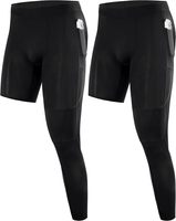 Road Box Collants de compression mi-jambe pour homme, 100% Polyester, Séchage rapide, Respirant, Taille élastique, Sport, Longueur genou
