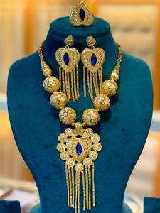 Silver Plated Statement Necklace <b>Set</b> with Earrings and Bracelet for Women Wedding Jewelry A-53272 - Product Image 2