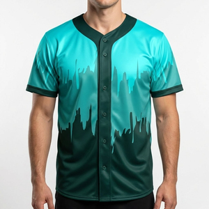 Camiseta de Béisbol Sublimada de Alta Calidad, con Botones, Uniforme Personalizado para Equipo, Camiseta de Béisbol para Hombre - Product Image 1