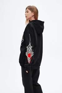Sudadera con capucha con cremallera Y2K con estampado de araña, logo frontal, para hombre y mujer, estilo oversize, streetwear vintage, tops de invierno - Product Image 5