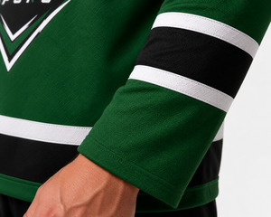 เสื้อฮอกกี้น้ำแข็งสีเขียวแขนยาวคอวีสำหรับผู้ชาย SINEWY SPORTS แบบซับลิเมชั่นสั่งทำพิเศษสำหรับทีม ระบายเหงื่อได้ดี ทรงปกติ - Product Image 5