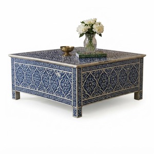 Table basse en os de palissandre à motifs floraux, table d'entrée en bois faite à la main, artisanat indien en gros, style bohème chic, directement de l'usine - Product Image 4