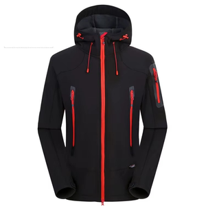 Blouson de sport imperméable pour homme, coupe-vent, en polyester, avec capuche, motif lettres, écologique, pour le camping, vente en gros OEM - Product Image 2