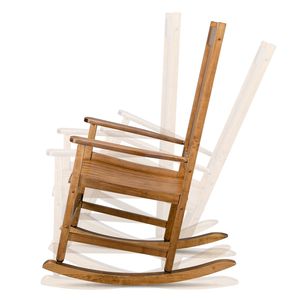 Sedia a dondolo quadrata in legno colore naturale 68,5x86x115 cm - Product Image 2