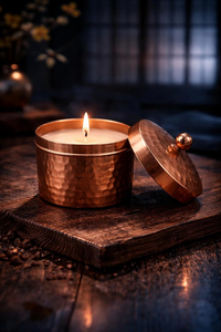 Amazing Collection Candle Jar Copper Hammered Metal Candle Box With <b>Lid</b> Home Dining Table <b>Decorative</b> Use Kitchenware - Product Image 4