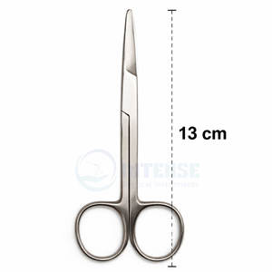 Tijeras Quirúrgicas de Punta Roma de Un Solo Uso, Hechas de Acero Inoxidable de Alta Calidad, Instrumento de Corte Médico Desechable y Estéril - Product Image 3