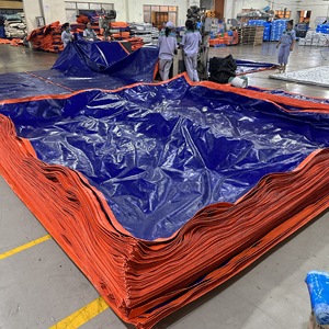 Bâche en PE robuste bleue et orange, imperméable, résistante aux UV, coupe-vent, écologique, pour usage agricole extérieur, taille personnalisée - Product Image 1