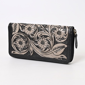 Portefeuille en cuir de vachette fait main, porte-cartes multi-emplacements, style western - Product Image 3