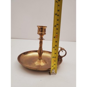 Brass <b>Candlestick</b> <b>Holder</b> with Tray Durable Handmade Eco-Friendly Heat Resistant Home Decoration Metal Candle Stand - Product Image 5