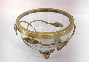 ชามเสิร์ฟทองแดงทำด้วยมือธีมดอกไม้แฟนซีเป็นมิตรต่อสิ่งแวดล้อมถ้วยเสิร์ฟทองแดงแบบอินเดีย - Product Image 3