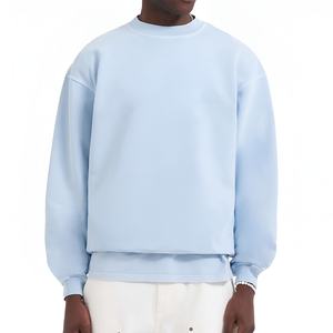 Sudadera Oversize de Forro Polar para Hombre, 100% Algodón, Cuello Redondo Liso, Unisex, Invierno, Venta al por Mayor, Estilo Urbano - Product Image 2