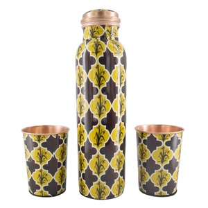 Botella de Agua de Acero Inoxidable con Diseño Floral, Tapa Dorada, a Prueba de Fugas, Libre de BPA, Apta para Lavavajillas, para Adultos, Viajes, Oficina, Uso Doméstico, Radhe - Product Image 6