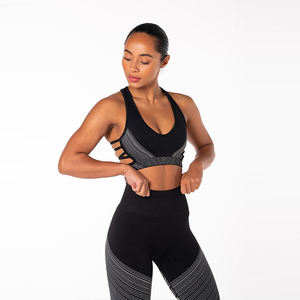 Soutien-gorge d'entraînement personnalisé, uni, respirant, sans armatures, en dentelle, en Spandex/Nylon, avec bonnets, idéal pour l'été et la gym, vente en gros OEM, le plus vendu - Product Image 2