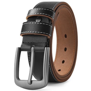 New <b>Men's</b> Genuine Leather <b>Belt</b> Cowhide Alloy Pin Buckle <b>Belts</b> for <b>Men</b> Male <b>Belts</b> High Quality Factory - Product Image 1