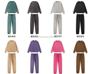 Ensemble de survêtement en molleton 100% coton 420 g/m², sweat-shirt à manches longues surdimensionné, tie-dye vintage, ensemble de sweat-shirt pour homme, logo personnalisé - Product Image 2