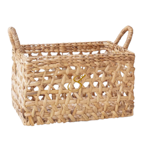 Storage <b>Basket</b> <b>Rectangular</b> Shelf <b>Basket</b> TANGAN Woven by Hand from Water Hyacinth (2 sizes) - Product Image 1
