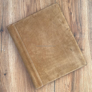 High Quality Customized Suede Leather Laser Engraved Business Portfolio File <b>Folder</b> <b>A4</b> Document <b>Folder</b> Binders With Card Holders - Product Image 4