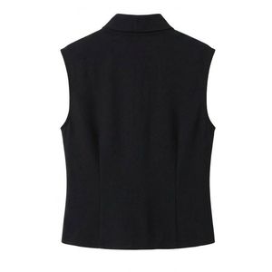 Chemisier sur mesure en satin de soie Midnight, sans manches, avec cravate Ascot, col montant, drapé, style royal, modeste, formel, chic et professionnel - Product Image 3