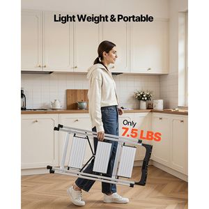 <b>Portable</b> Aluminum 3-Step Ladder with Anti-Slip Pedal and Comfort Handgrip Folding Step <b>Stool</b> 330 Lbs Capacity - Product Image 6
