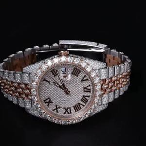 Reloj de Diamantes Moissanite Premium para Hombre, Totalmente Cubierto de Diamantes, con Correa de Acero Inoxidable y Diseño Hip Hop de Lujo - Product Image 1
