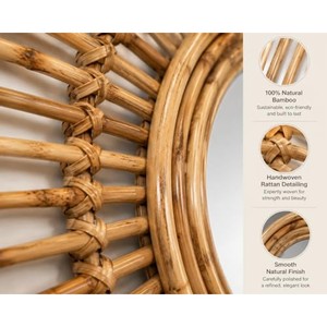 Handcrafted Pine Wood Sunburst <b>Mirror</b> | Wholesale Coastal Chic Wall Decor - Product Image 4