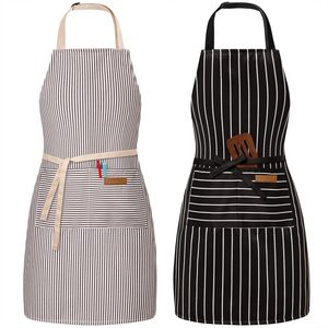 Tablier de cuisine personnalisé à séchage rapide, durable, nouveau, tendance, en coton uni, tablier de chef lavable, accessoires en toile unisexe - Product Image 6