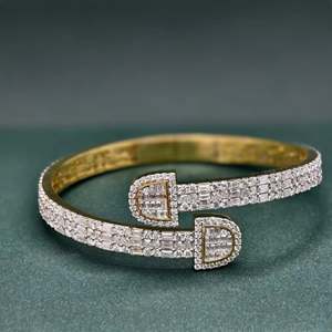 Bracelet tennis unisexe en argent sterling 925 plaqué rhodium avec moissanite baguette bicolore sertie clos, style hip-hop glacé - Product Image 6