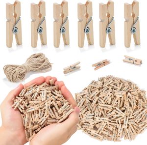 Pinces à linge multifonctionnelles en bois de bouleau naturel, écologiques, avec ressort en acier inoxydable, pour la lessive, la cuisine et la garde-robe - Product Image 2